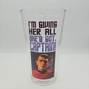 Star Trek Collectible Glass 2011 CBS I'm Giving Her All She's Got, Captain Pint